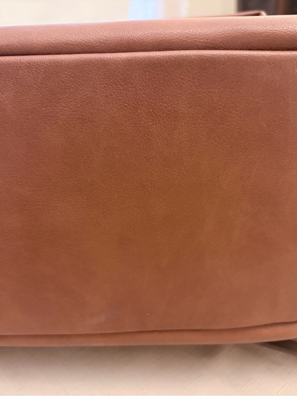 Frye & Co. NWT Cognac Foldover Backpack Faux Leather - Picture 9 of 12
